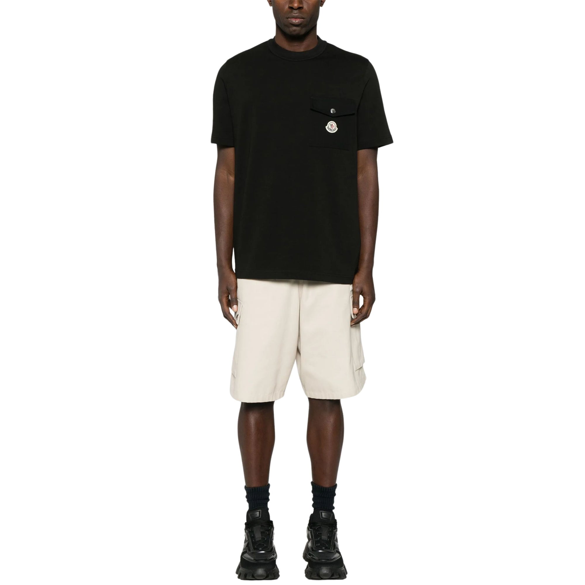 Moncler T-Shirt With Pocket Logo Black-AL Capone Premium