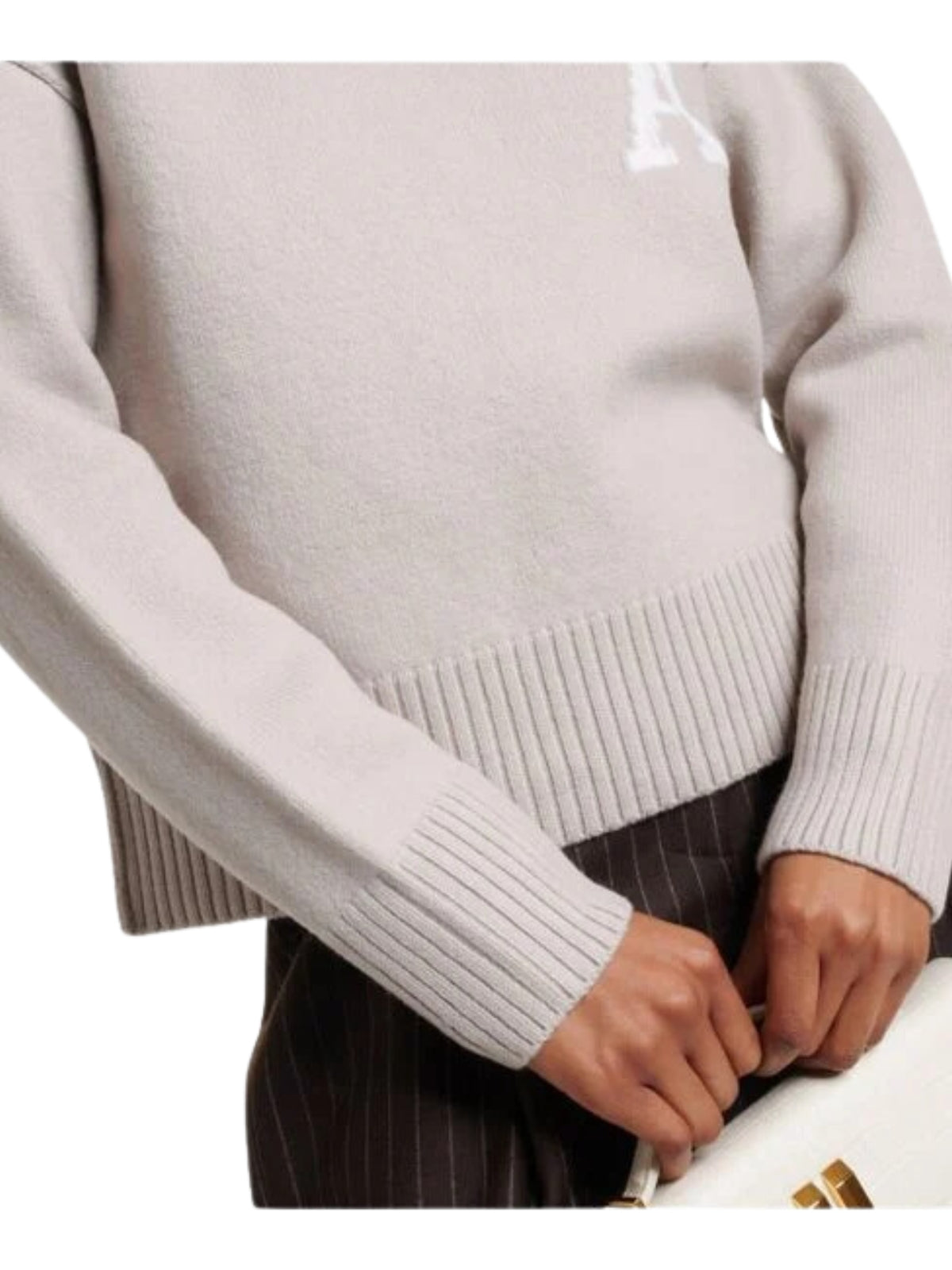 Ami Sweater Logo Light Beige-AL Capone Premium