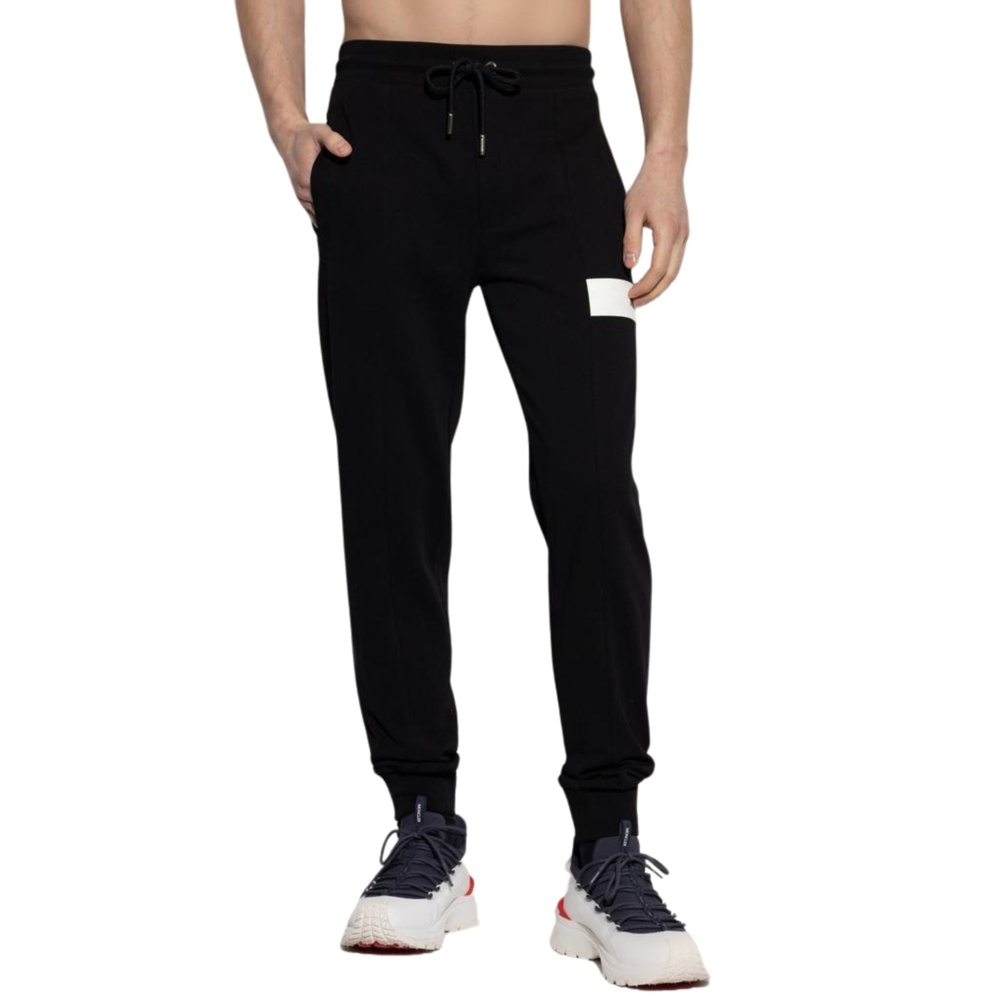 Moncler Sweatpants Logo Black-White-AL Capone Premium