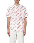 Kenzo T-Shirt Allover Print Logo White-Red