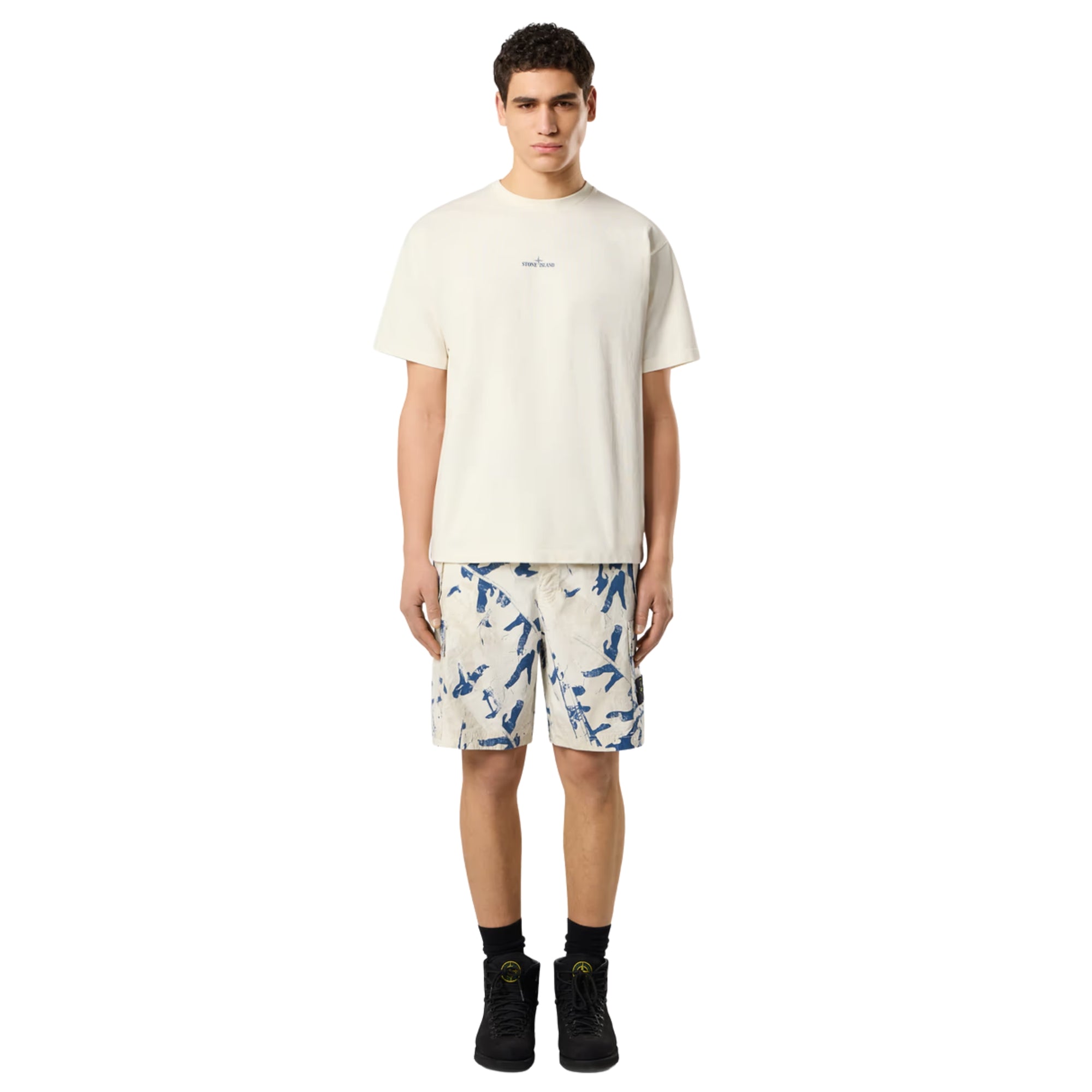 Stone Island T-Shirt Logo Cream-AL Capone Premium