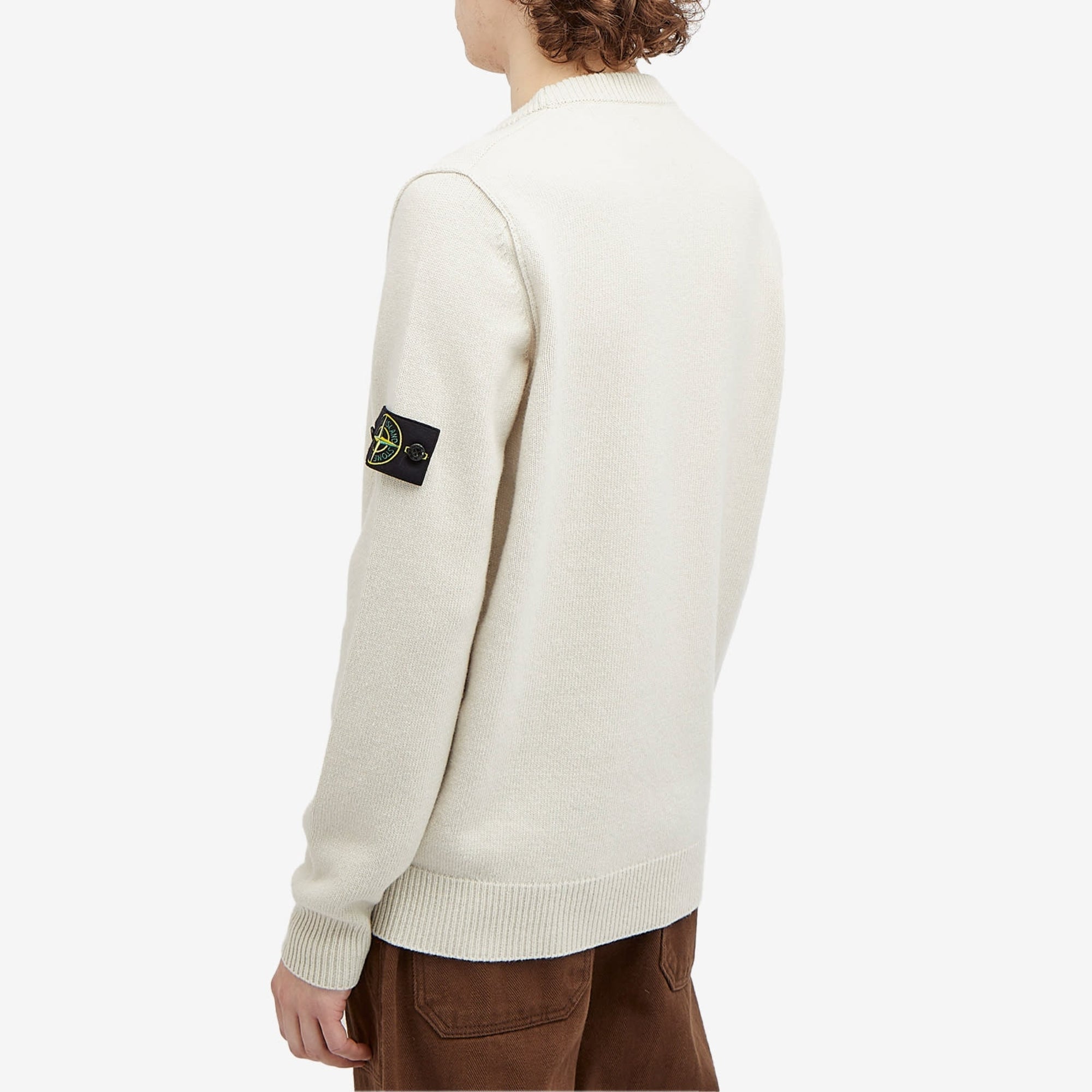 Stone Island Sweater Sleeve Logo White-AL Capone Premium