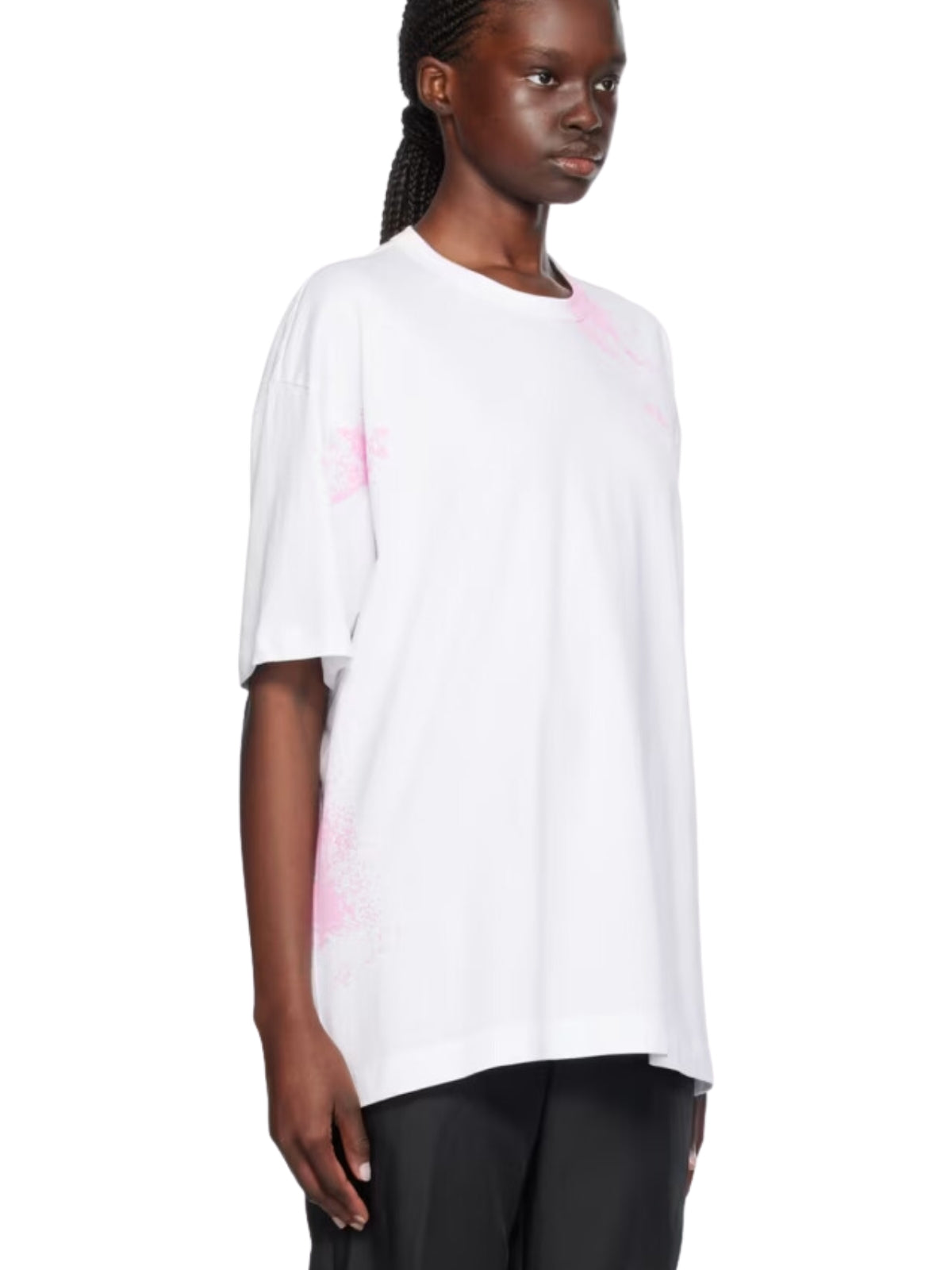 Comme Des Garcons T Shirt Oversized Splatter Pink White AL Capone Premium