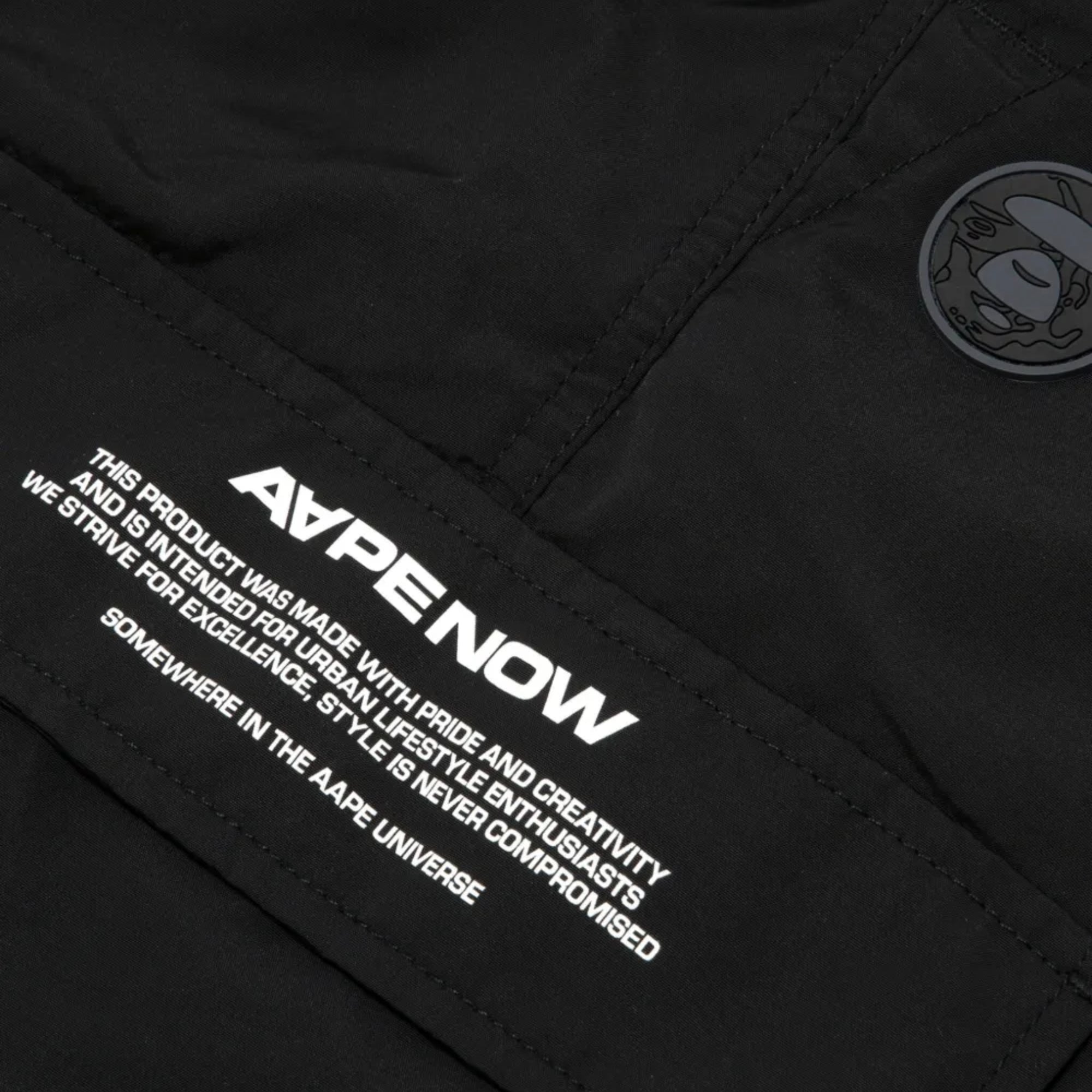 Aape Cargo Pants Pocket Logo Black-AL Capone Premium