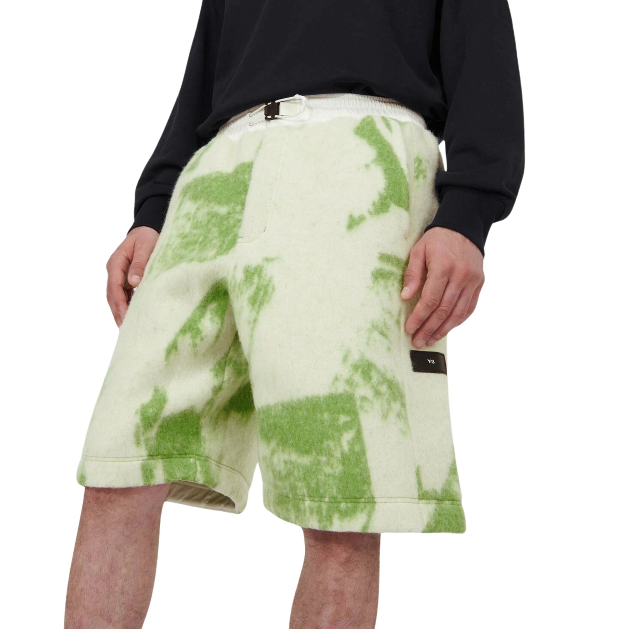 Y-3 Shorts Fleece Off-White-Green-AL Capone Premium