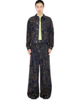 Kenzo Jeans Allover Print Wide Leg Brown-Blue-AL Capone Premium