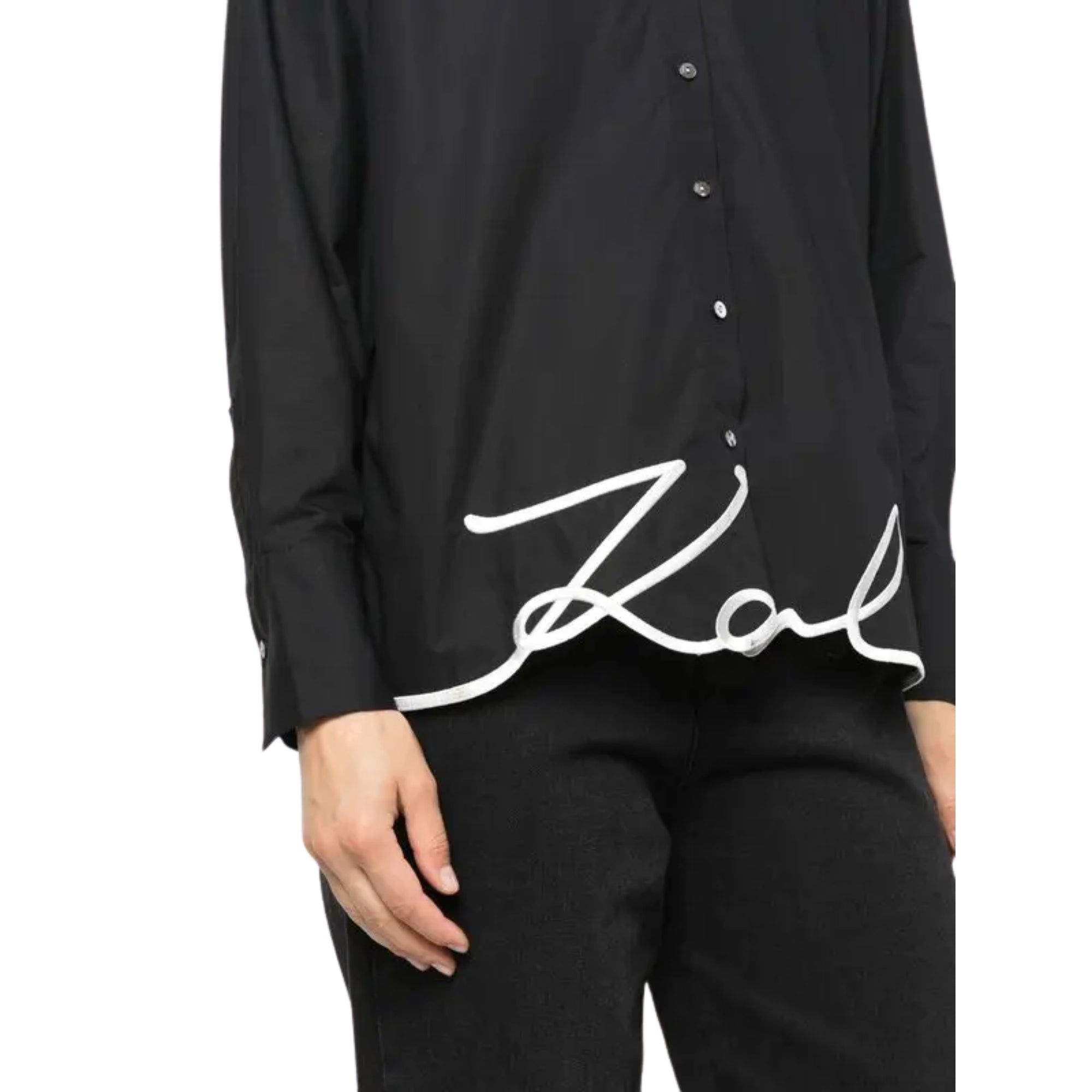 Karl Lagerfeld Shirt Signature Logo Black-AL Capone Premium