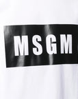 Msgm T-Shirt Big Logo White-Black