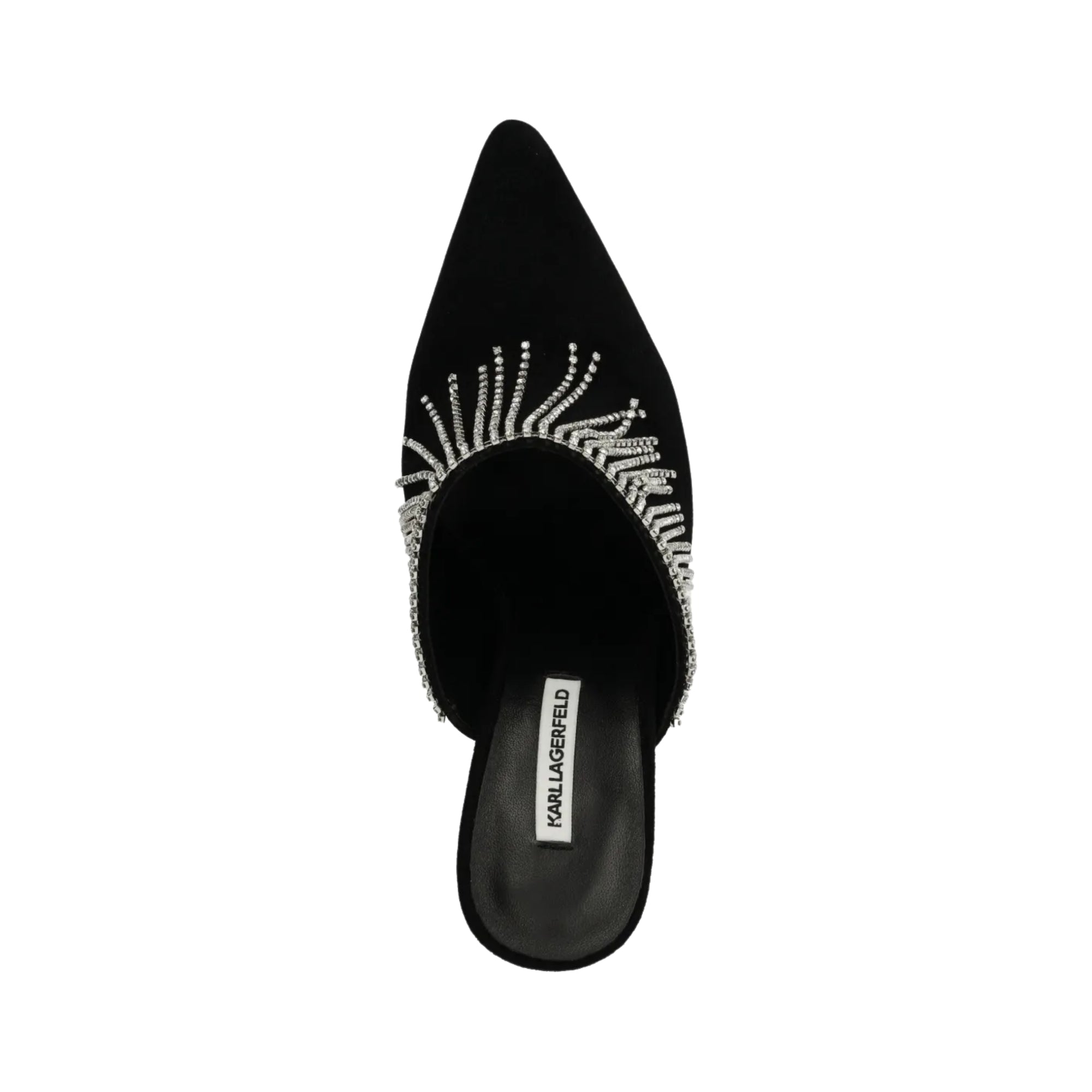 Karl Lagerfeld Heel Fringe Mule Black-AL Capone Premium