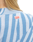 Kenzo Sweater Ladies Allover Stripes Cyan