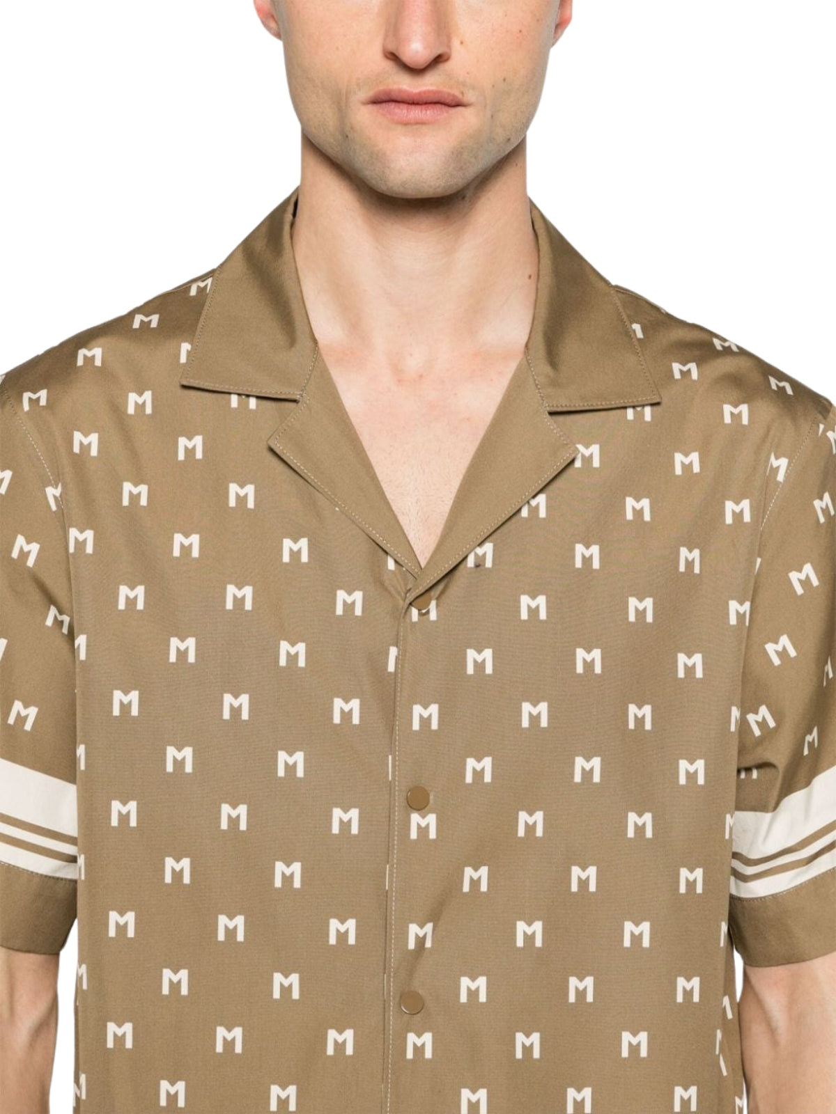 Moncler Shirt Allover Logo Brown-AL Capone Premium