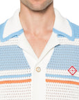 Casablanca Shorts Tennis Crochet Blue-White