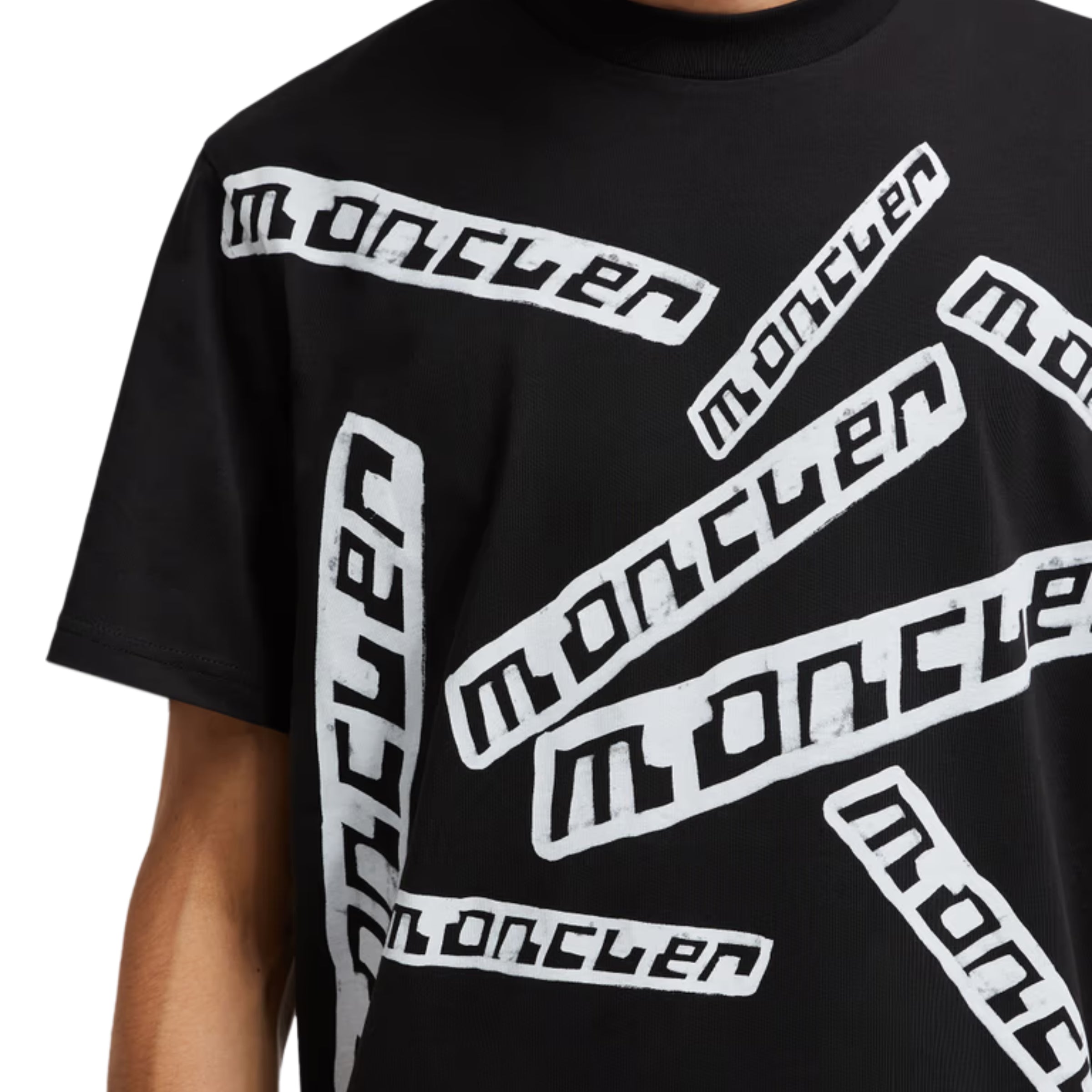 Moncler T-Shirt Multiple Logo Black – AL Capone Premium