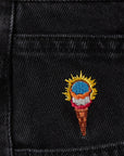 Icecream Running Dog Double Scoop Denim Pants Black