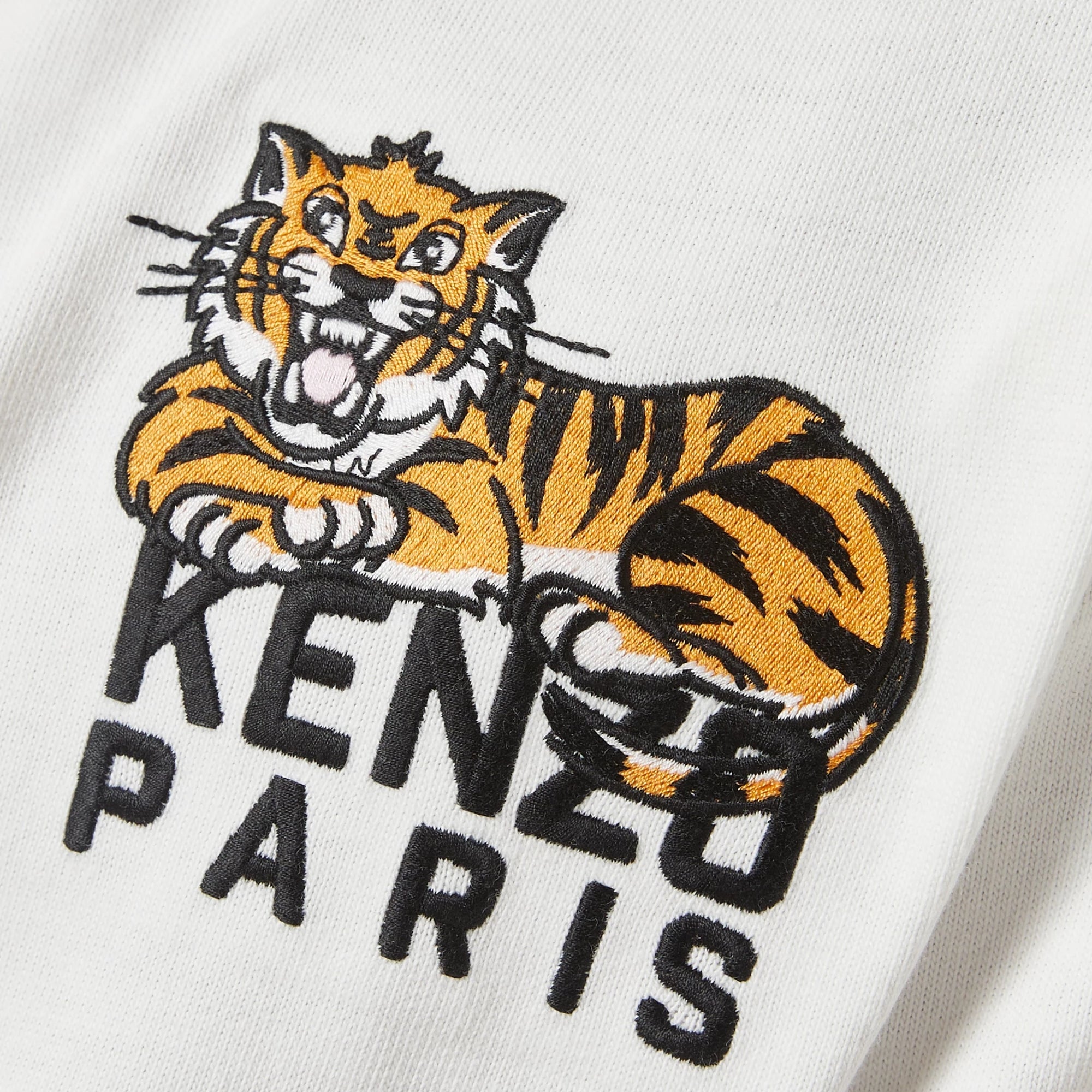 Kenzo T-Shirt Happy Tiger Embroidered Off White-AL Capone Premium