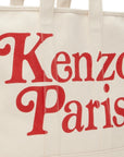 Kenzo Bag Tote Logo Ecru-Red