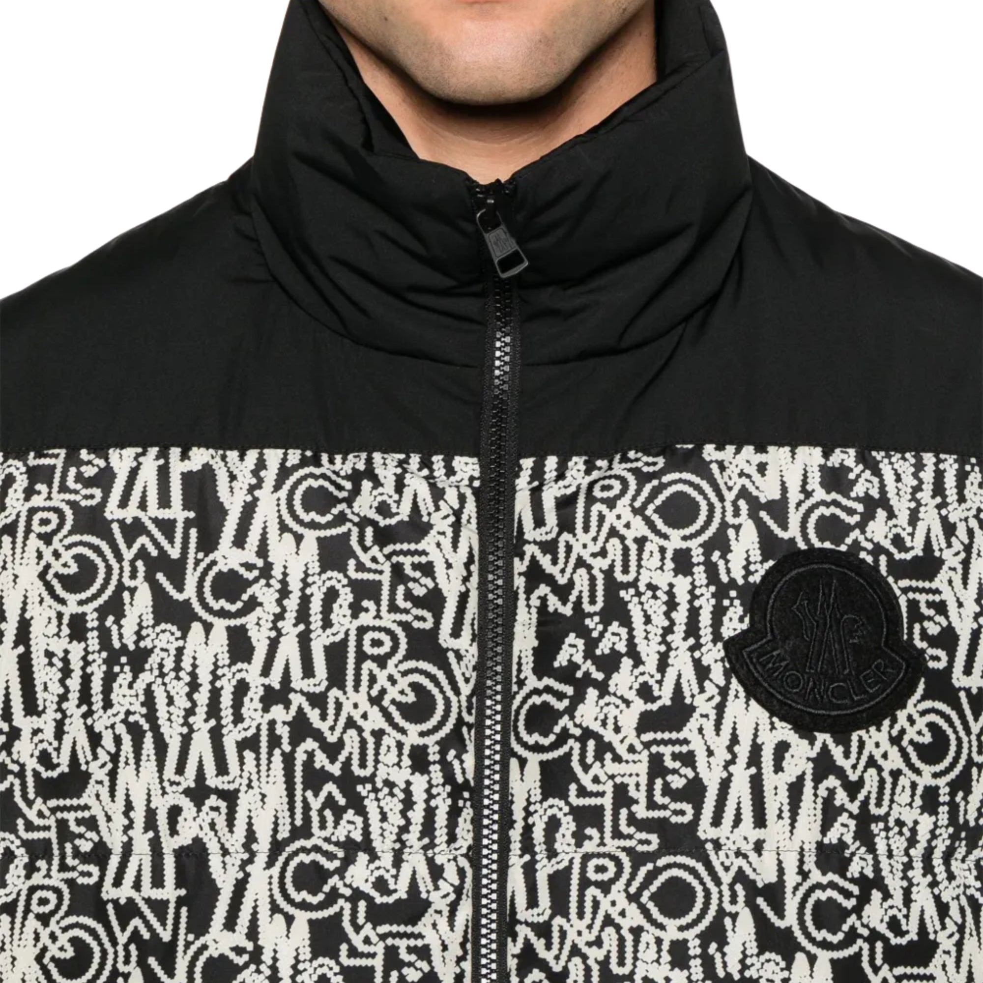 Moncler Jacket Chubasco Allover Print Black-White-AL Capone Premium