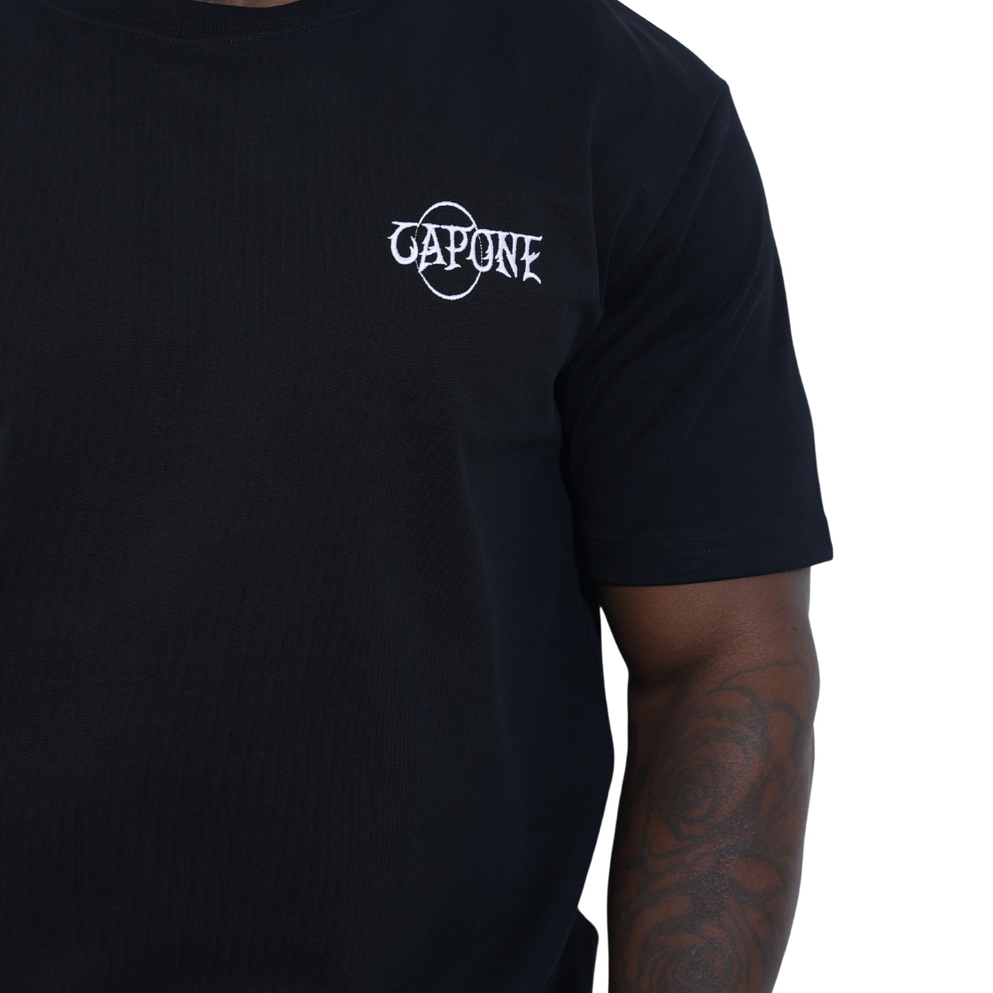 Capone T-Shirt Mexican Embroidered Viva La Mexico Black-Blue-AL Capone Premium