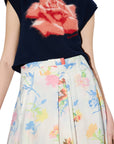 Kenzo Skirt Floral Multi-White