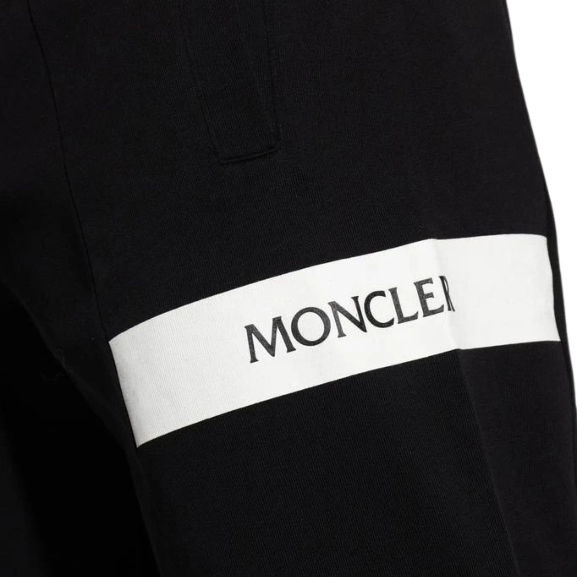 Moncler Sweatpants Logo Black-White-AL Capone Premium