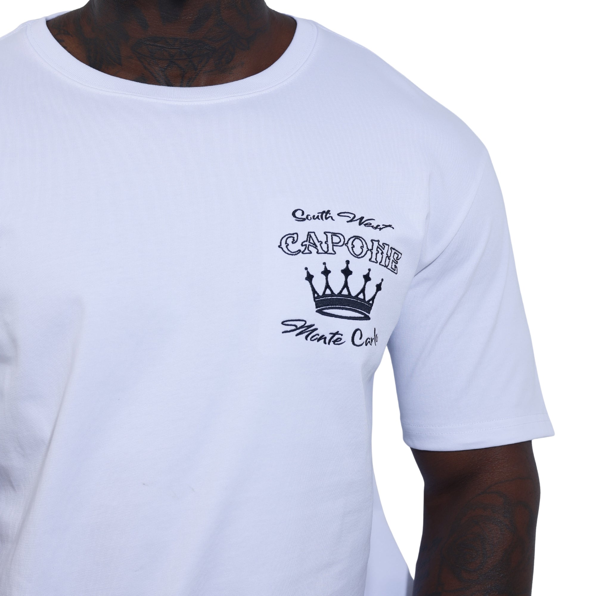 Capone T-Shirt Monaco Patchwork White-AL Capone Premium