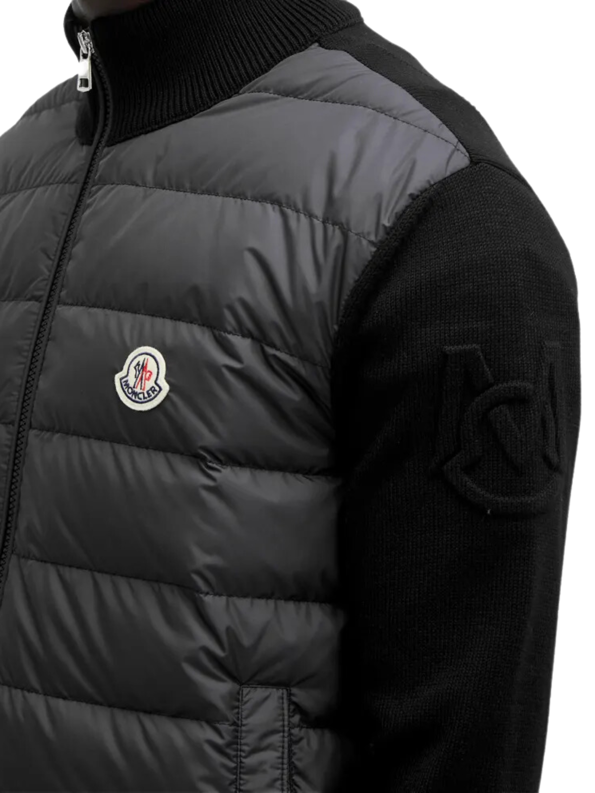Moncler Cardigan Padded Logo Black-AL Capone Premium