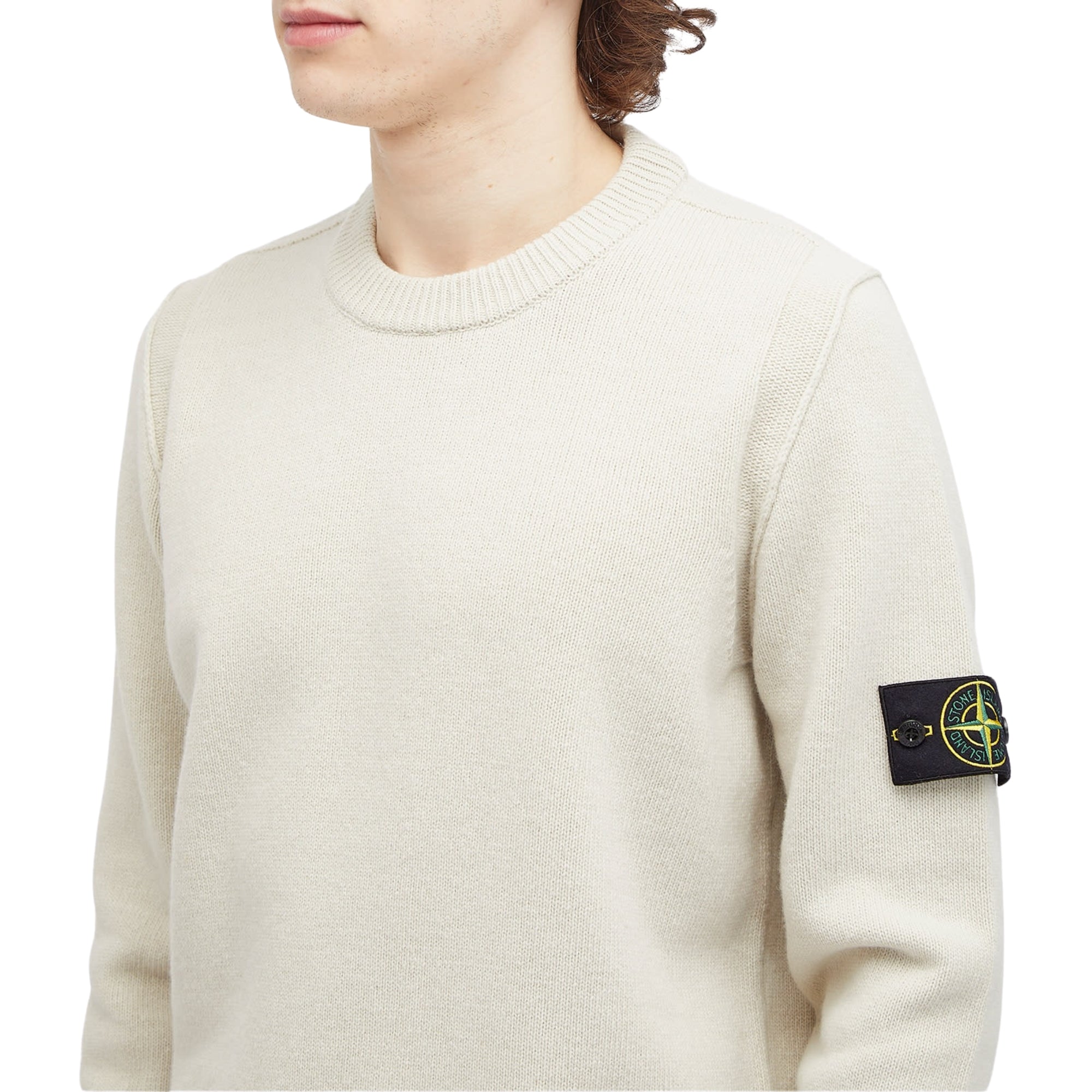 Stone Island Sweater Sleeve Logo White-AL Capone Premium