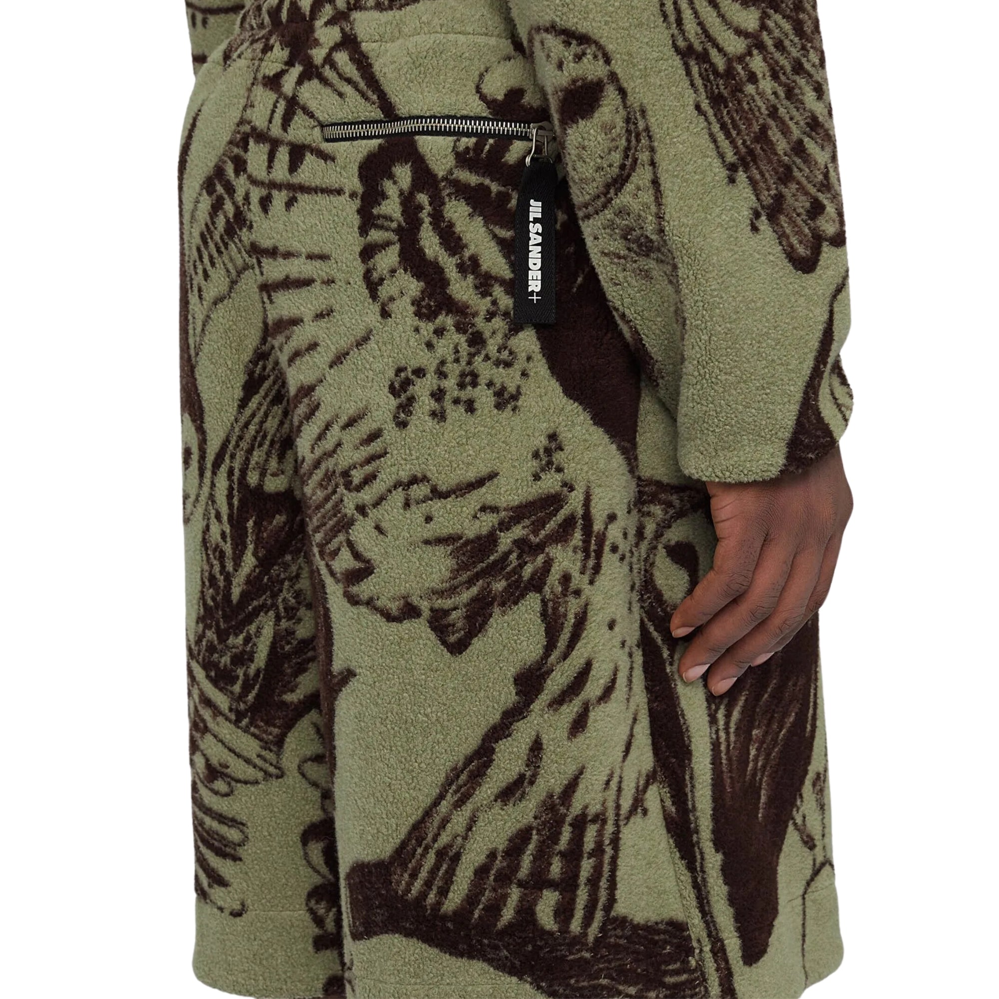 Jil Sander Shorts Allover Owl Print Khaki-Brown-AL Capone Premium