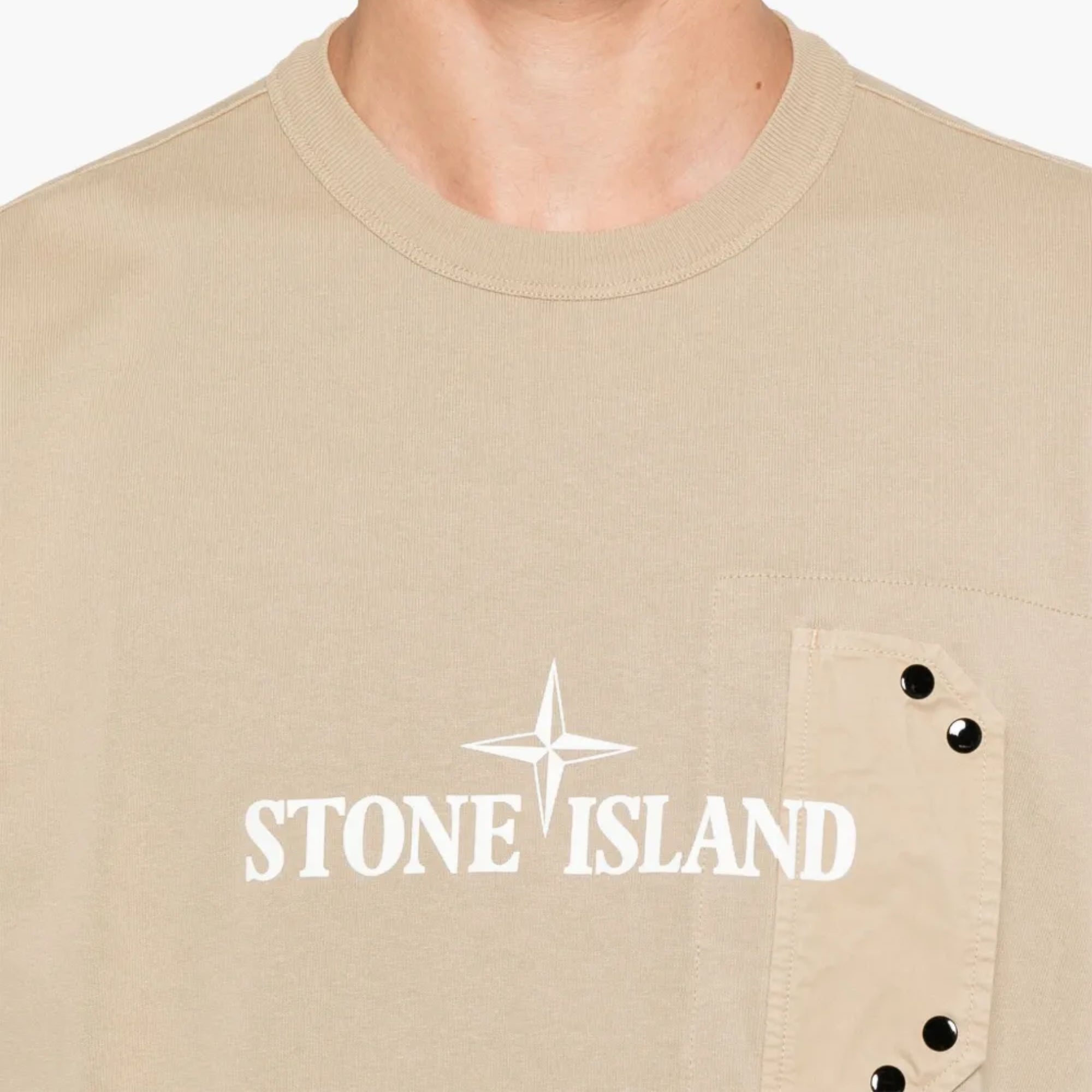 Stone Island T-Shirt Logo Cream-AL Capone Premium