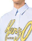 Kenzo Shirt Striped With Logo Yellow-Blue-AL Capone Premium