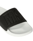 Msgm Slide Embossed Logo Black-White