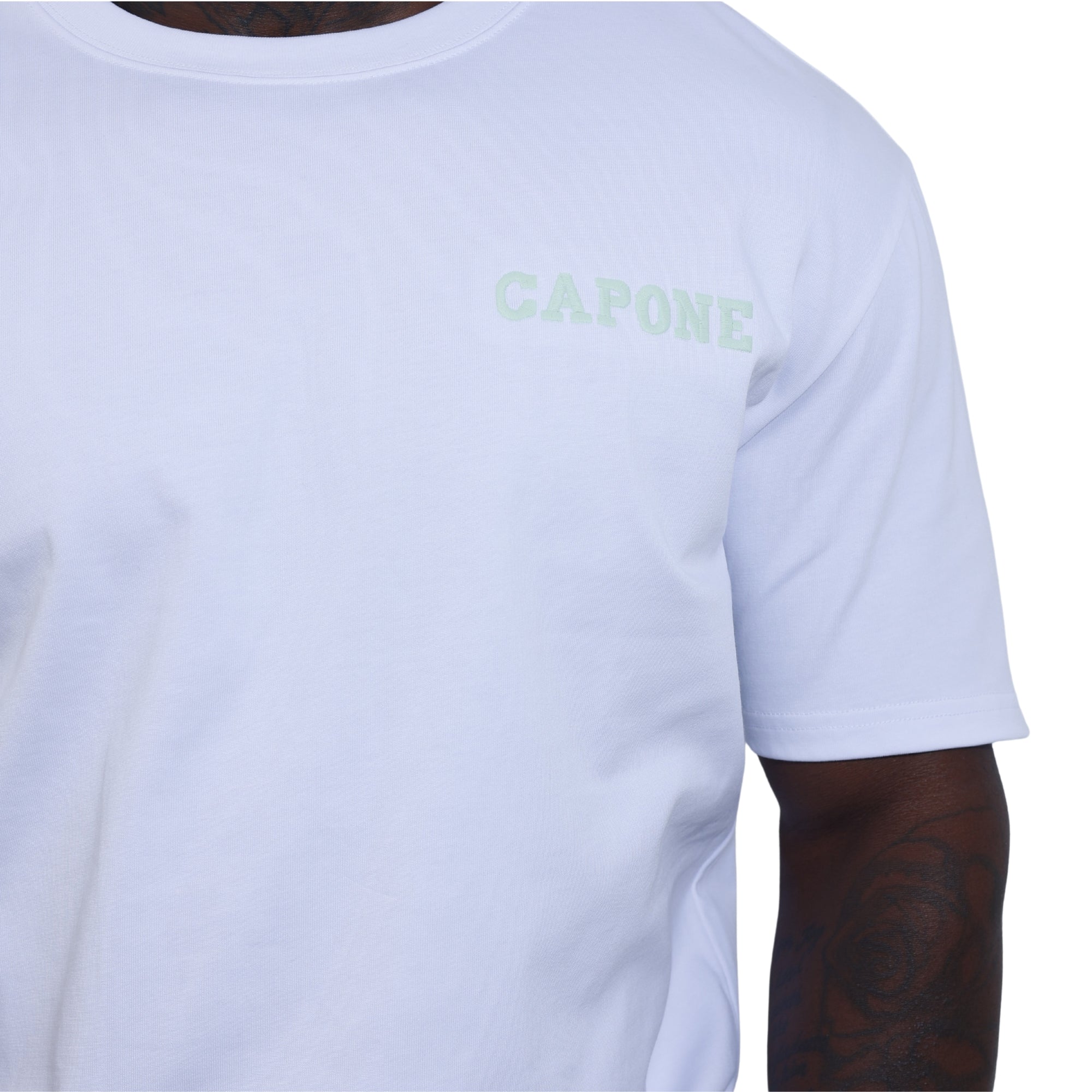 Capone T-Shirt Mexican Crochet White-AL Capone Premium