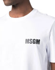 Msgm T Shirt Upper Right Logo White-Black
