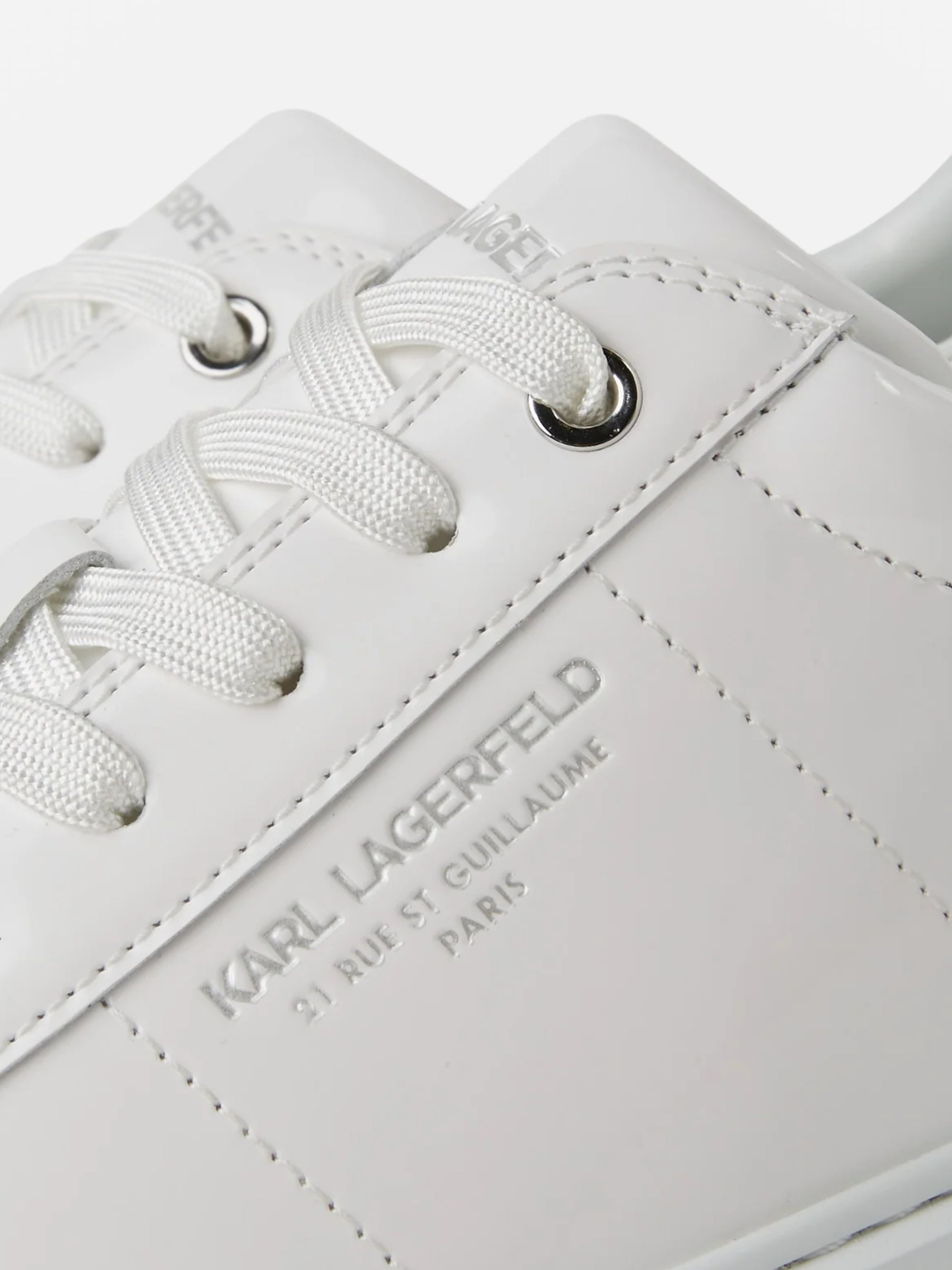 Karl Lagerfeld KL553 Sneaker Maxi Kup RSG Logo Shine White Textured-AL Capone Premium