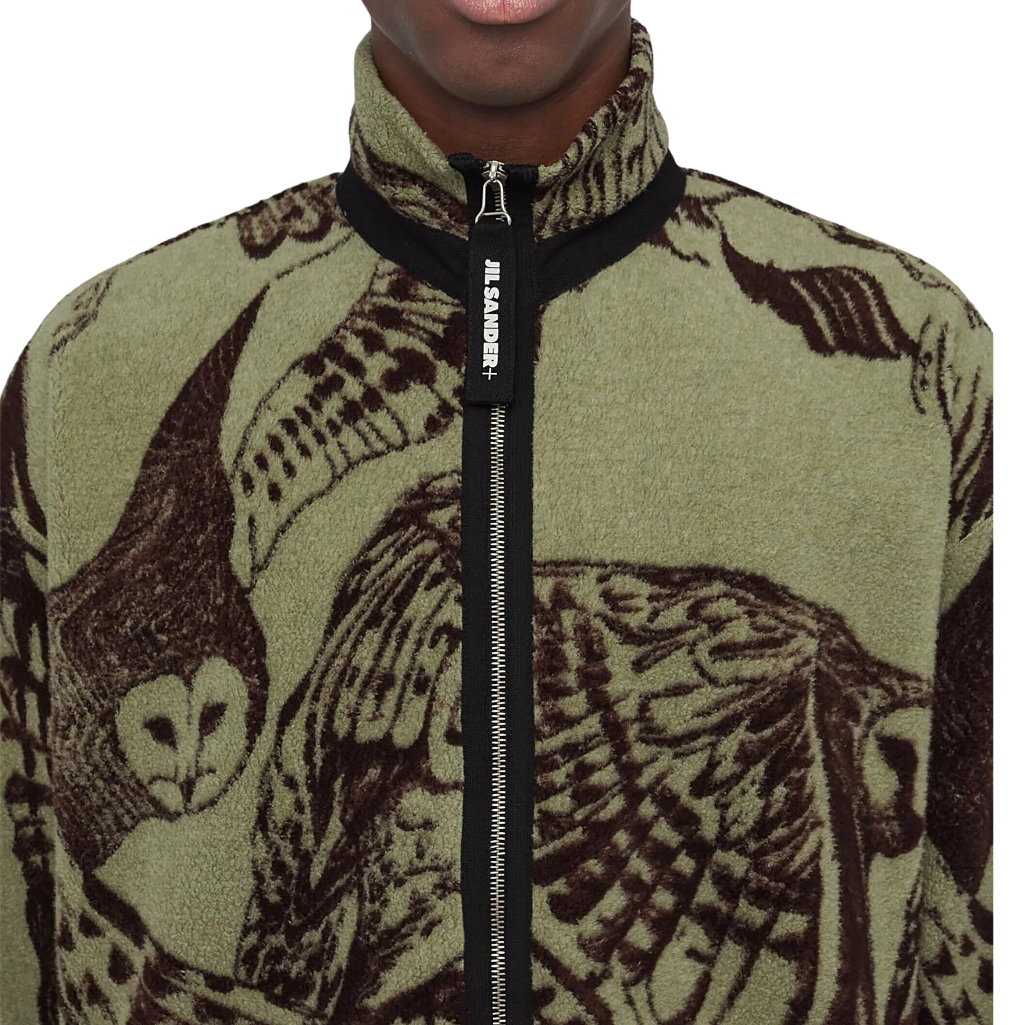 Jil Sander Jacket Allover Owl Print Khaki-Brown-AL Capone Premium