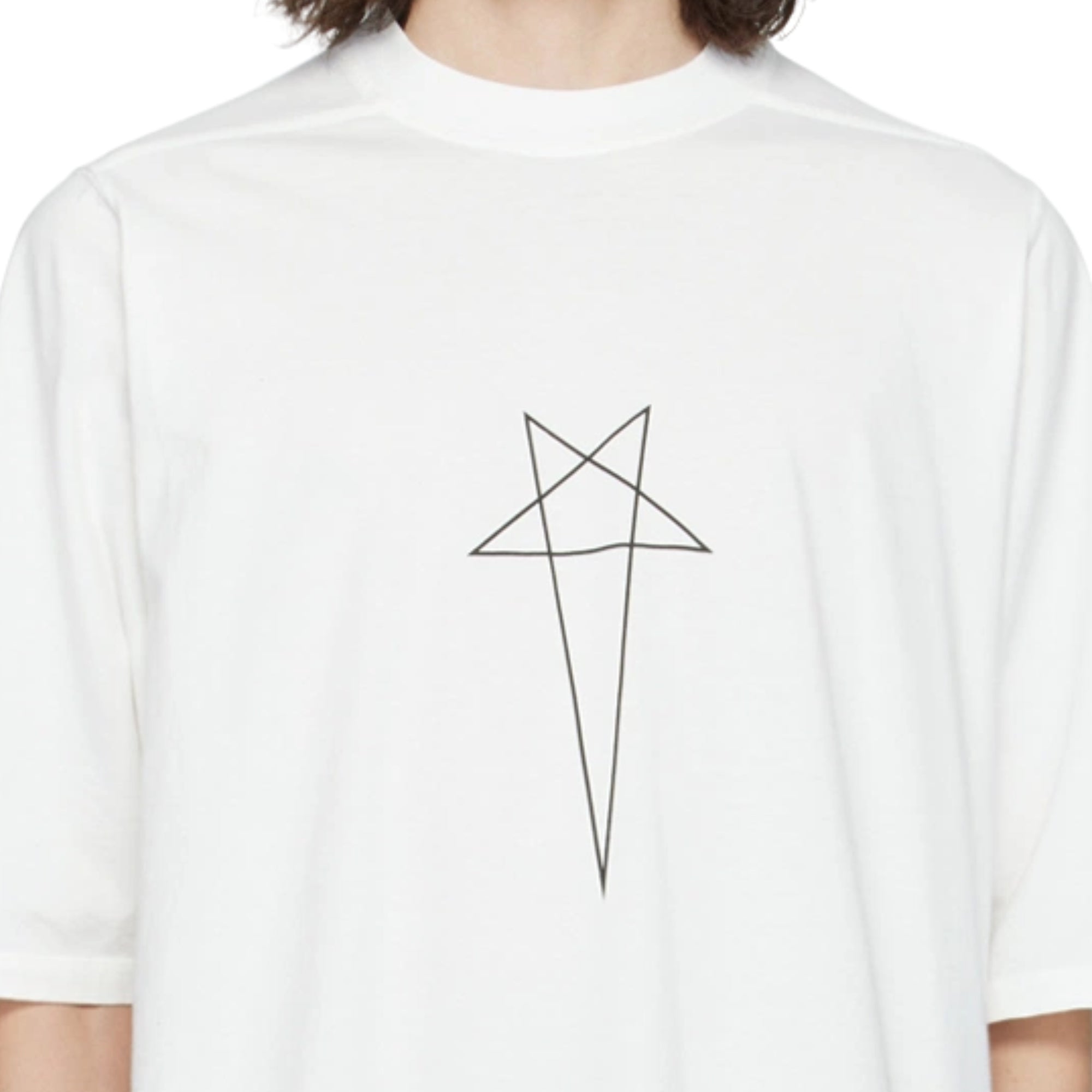 Rick Owens T-Shirt Pyramid Logo White-AL Capone Premium