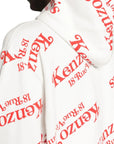 Kenzo Hoodie Allover Print Logo White-Red