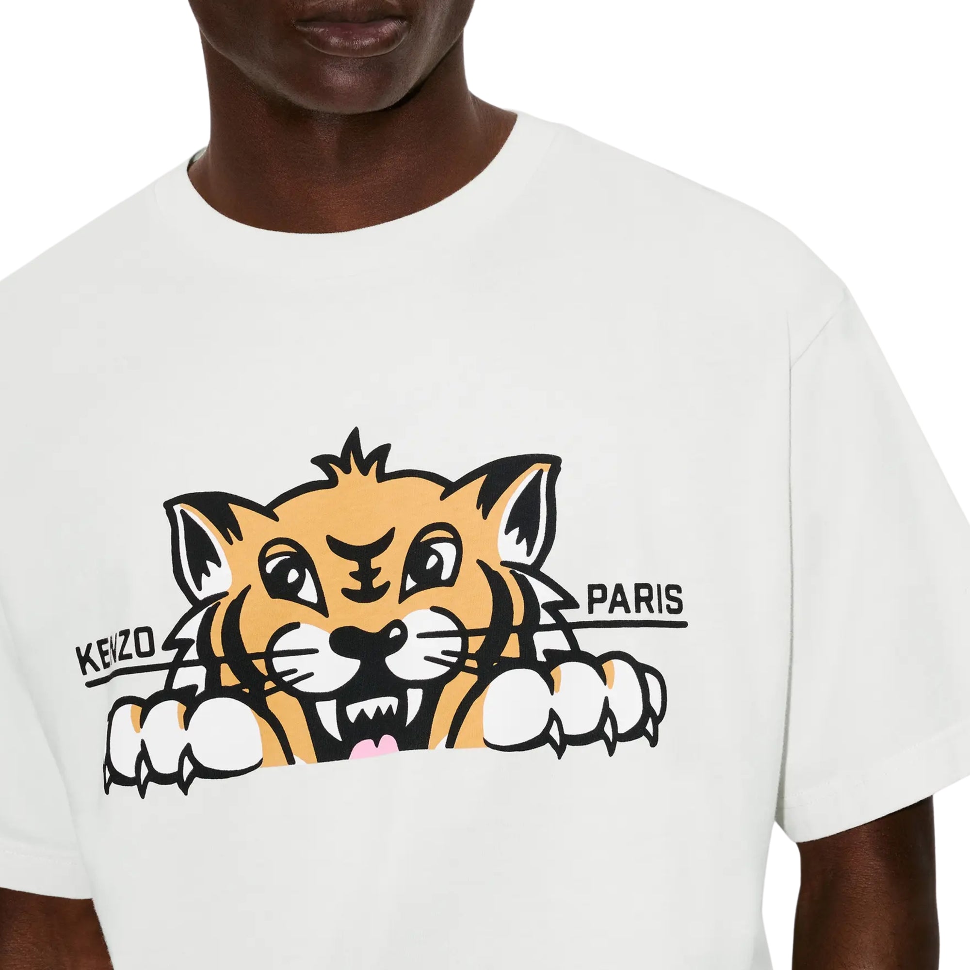 Kenzo T-Shirt Happy Tiger Oversized Off White-AL Capone Premium