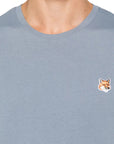 Maison Kitsune T-Shirt Fox Head Patch Moonlight Blue-AL Capone Premium
