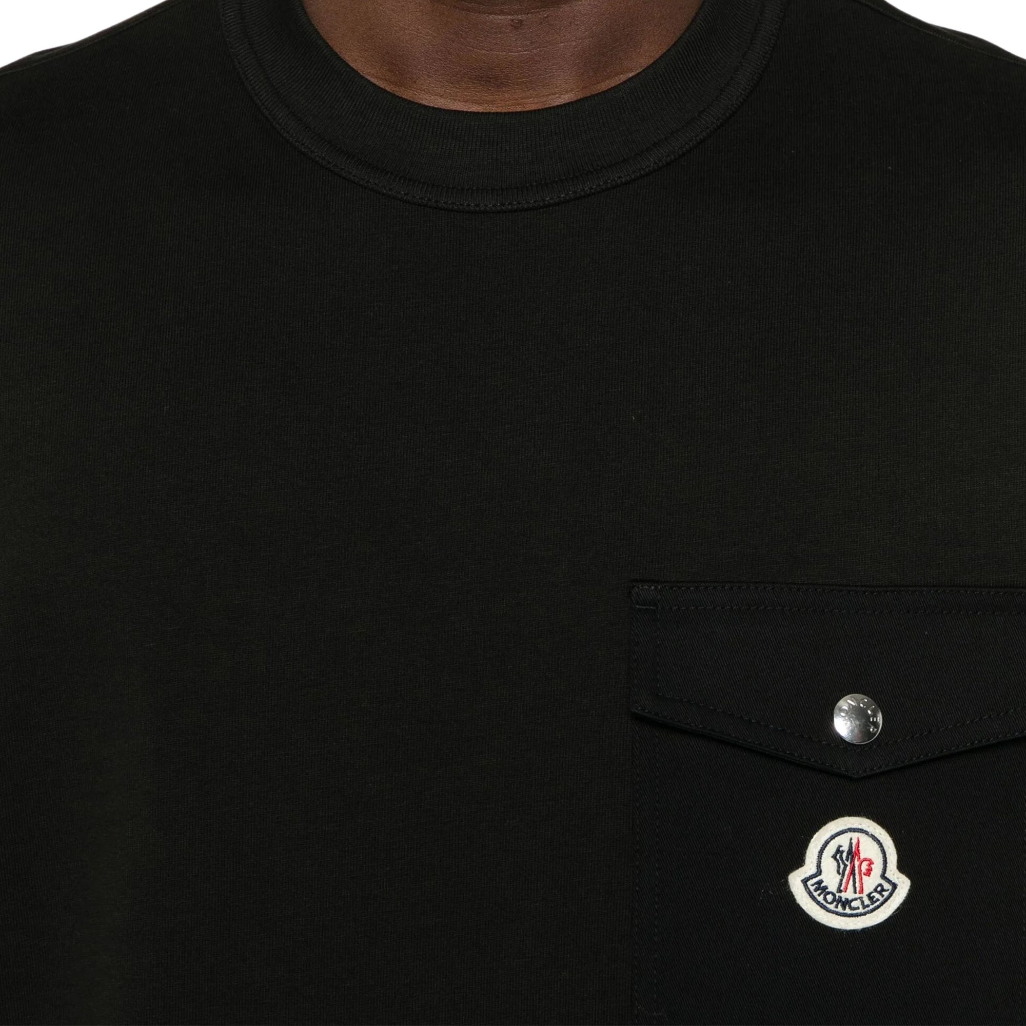 Moncler T-Shirt With Pocket Logo Black-AL Capone Premium