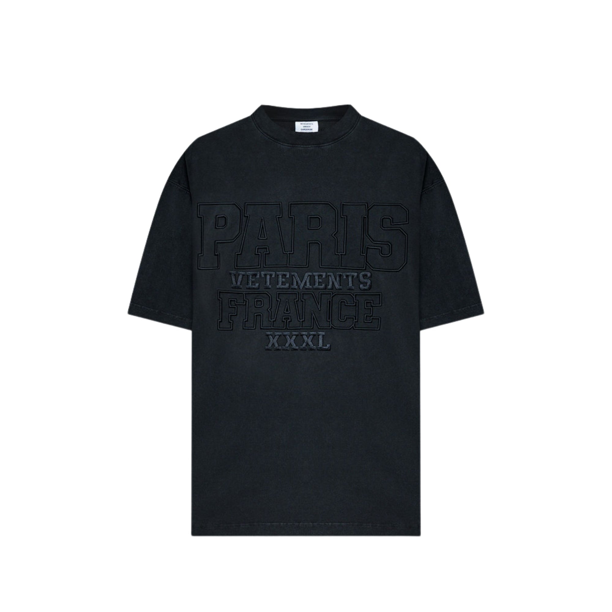 Vetements T-Shirt Paris Xxxl Washed Black-AL Capone Premium