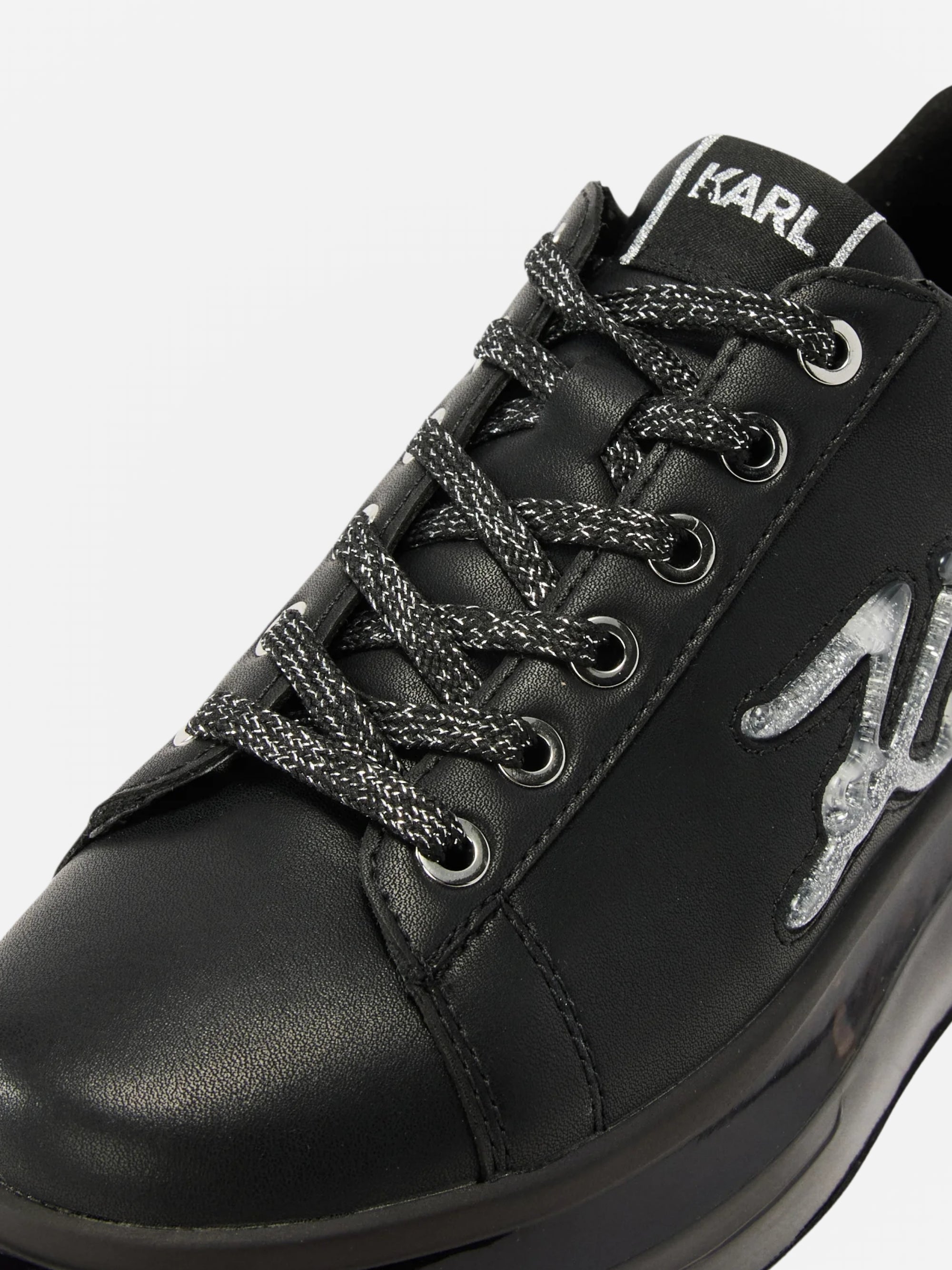 Karl Lagerfeld KLL281 Sneaker Kapri Kushion Signia Glitterflow Black Leather/ Mono-AL Capone Premium