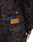 Kenzo Jacket Allover Print Denim Blue-Brown