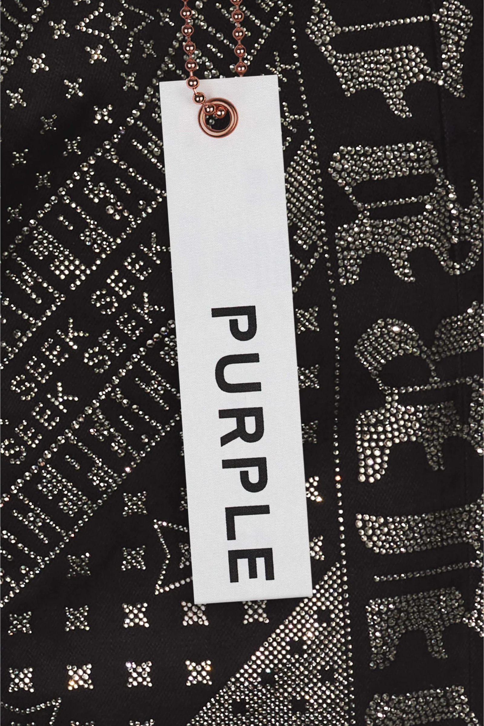 Purple Jeans Allover Print Logo Black-AL Capone Premium