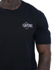Capone T-Shirt Mexican Embroidered Viva La Mexico Black-Orange-AL Capone Premium