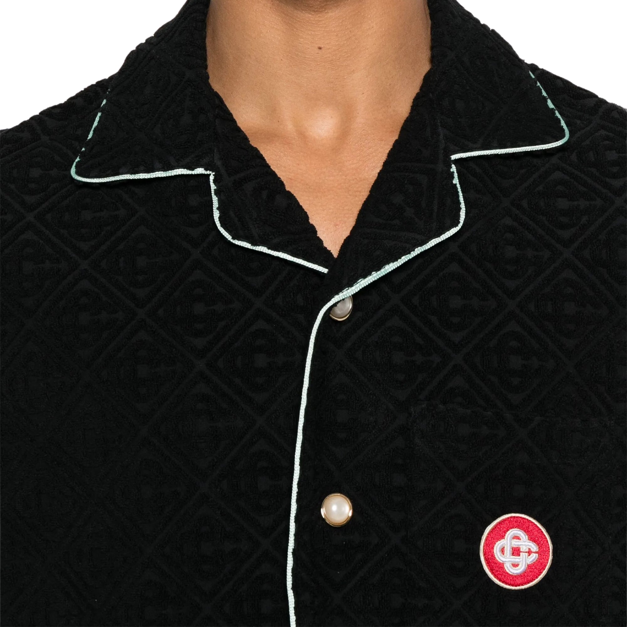 Casablanca Shirt Monogram Jacquard Towelling Black-AL Capone Premium