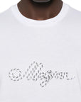 Msgm T Shirt Shoelace Logo White