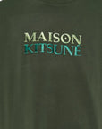 Maison Kitsune T-Shirt Gradient Logo Ranger Green-AL Capone Premium