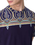 Etro T-Shirt Upper Print Navy
