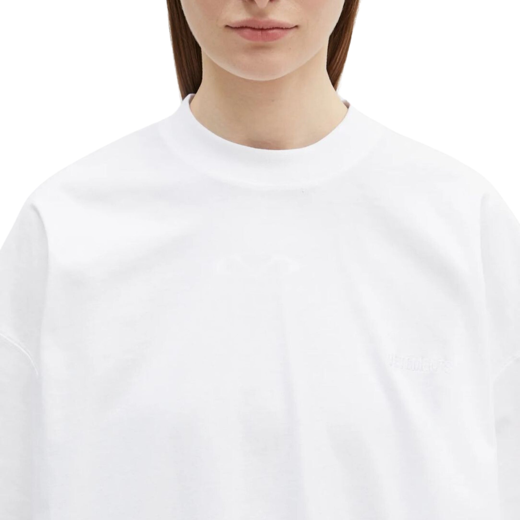Vetements T-Shirt Embroidered Logo Oversized White-AL Capone Premium
